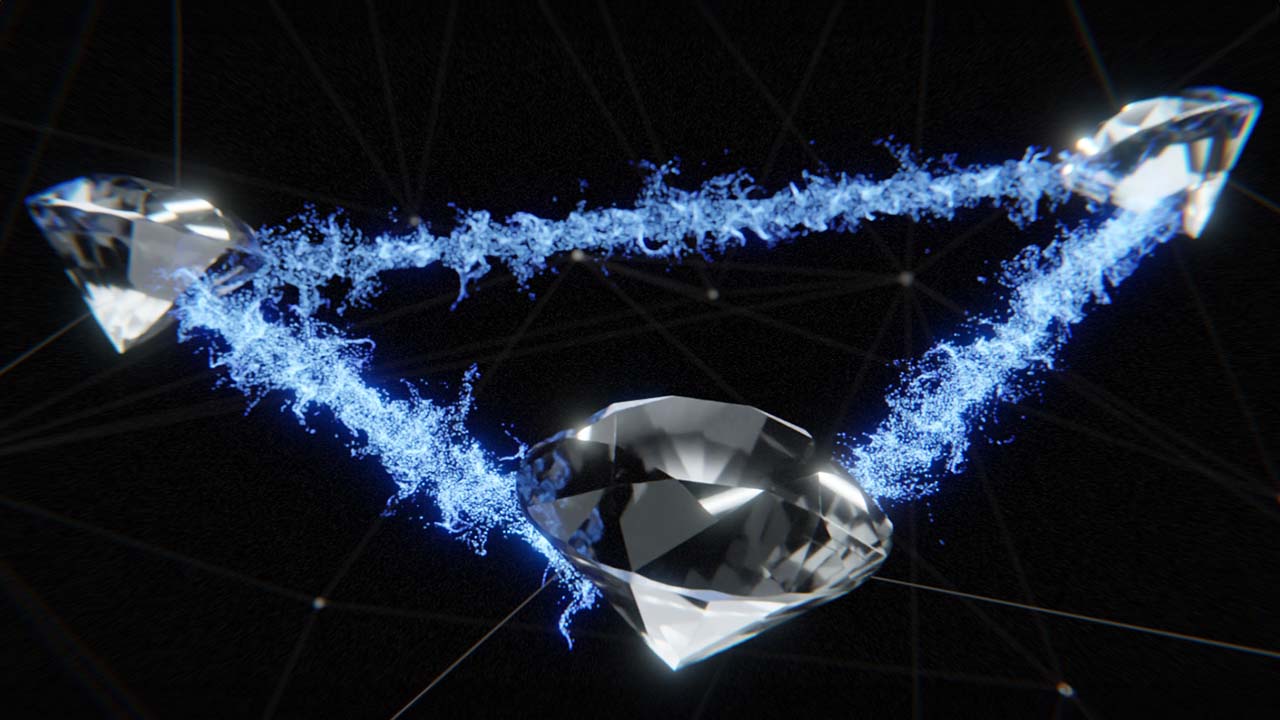 Artist’s impression of the three-node quantum network. Credit: Matteo Pompili for QuTech.